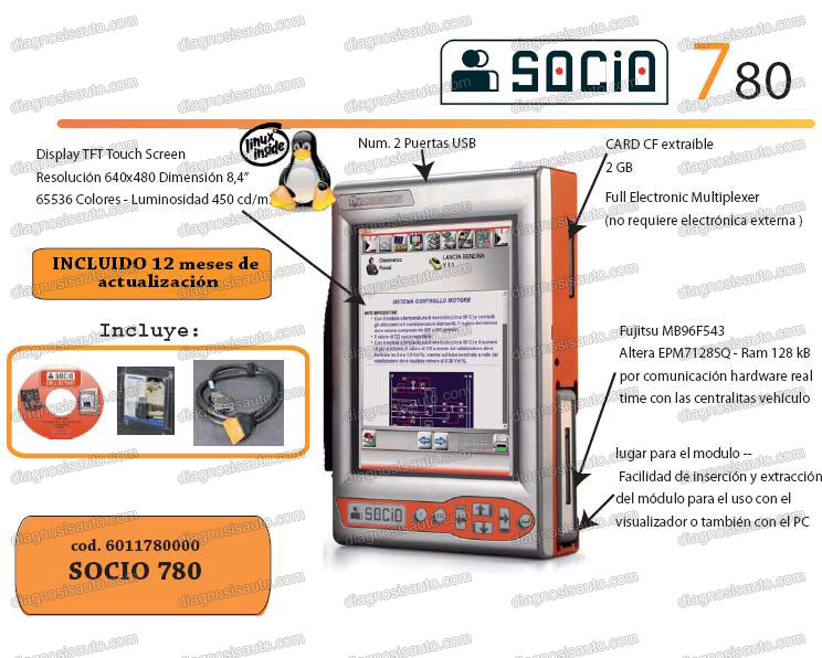 DIAGNOSIS CAMIONES TECNOMOTOR SOCIO 780 TABLET PC